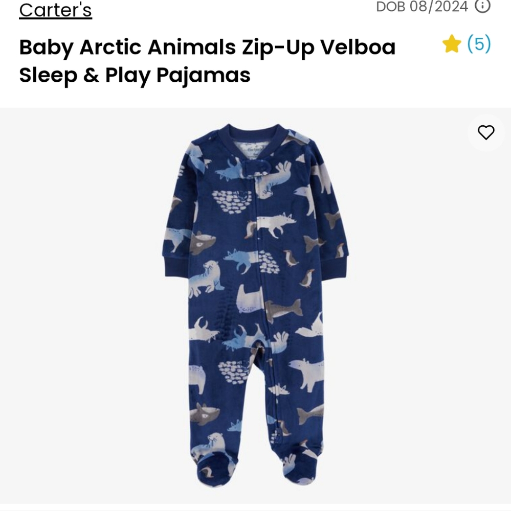 Carter's Blue Arctic Animals Pajamas